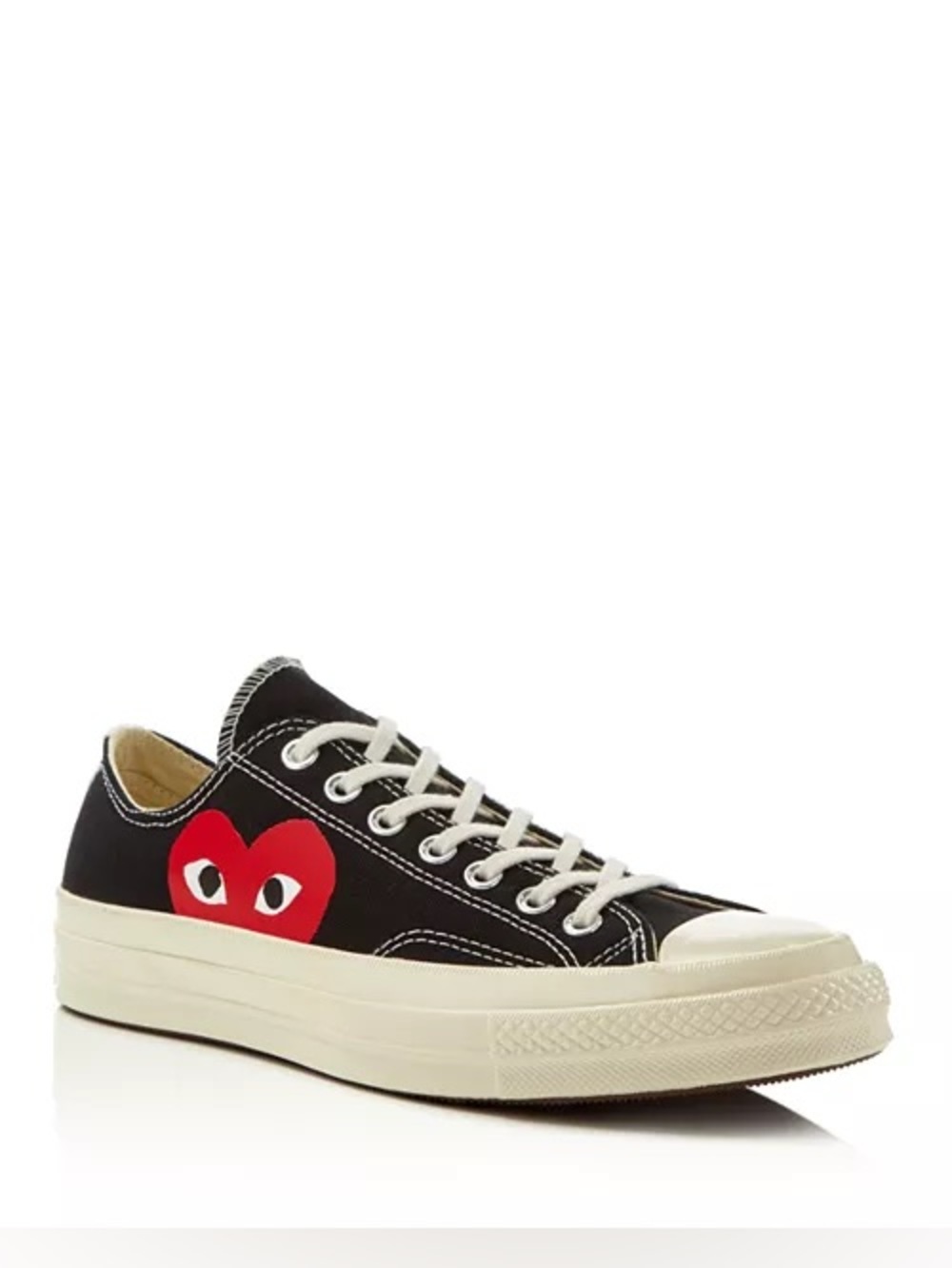 Comme Des Garçons PLAY x Converse Black Chuck Taylor Lace Up Sneakers Size 6 US
